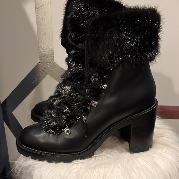 Christian Louboutin Fanny Boots. Real Mink! - Picture 2 of 6